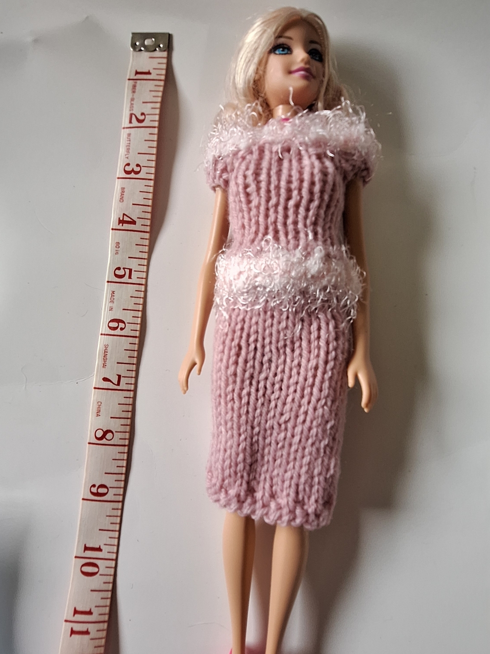 Barbie With Handmade Pink Knit Outfit